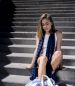 Preview: Baumwollschal DOTS - blau