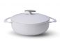 Preview: Emaille-Gusseisentopf UNILLOY weiß Flach 24 cm