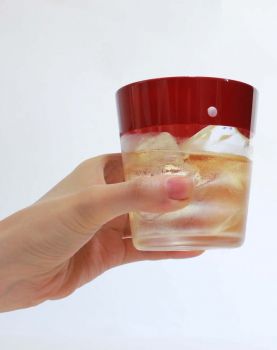 Preview: Trinkglas URUSHI 310 ml - oben rot