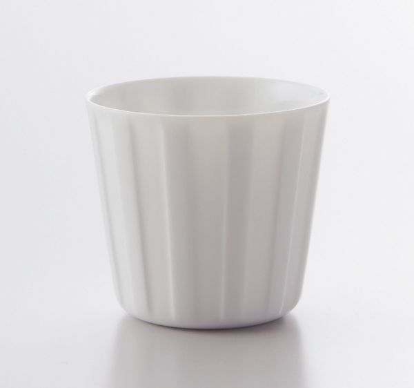 Porzellanbecher Streifen - H 8 cm, Ø 8,8 cm