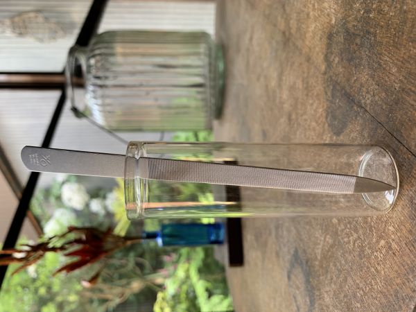 Spitze Profi Nagelfeile, silber matt