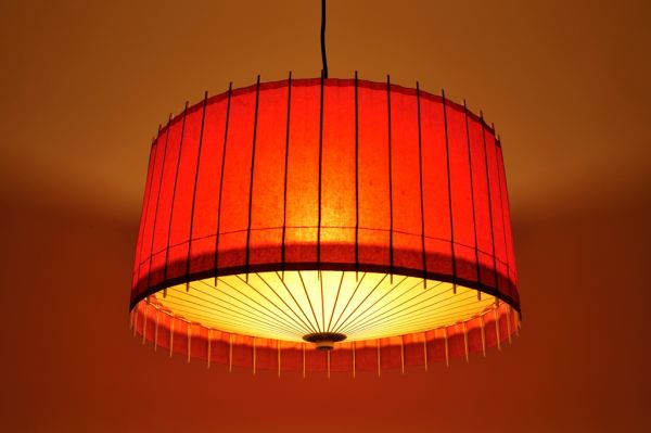 Lampe KOTORI - Japanpapier - rot - Ø 39 cm