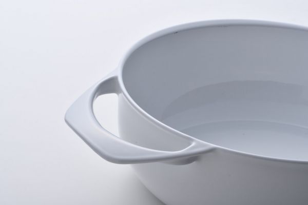 Emaille-Gusseisentopf UNILLOY weiß Flach 24 cm
