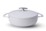 Emaille-Gusseisentopf UNILLOY weiß Flach 24 cm